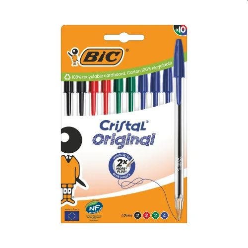 Bic+Cristal+Biro+Medium+10+Assorted+Colours