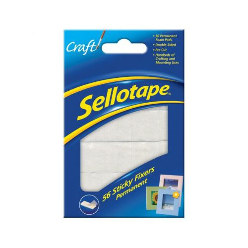 Sellotape Sticky Fixers Double-sided 12x25mm 56 Pads Code 3798