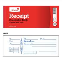 SILVINE RECEIPT BK COUNTERFOIL PK36