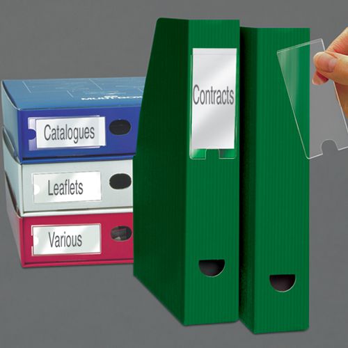 ValueX Self Adhesive Label Holder and Insert Polypropylene 25x75mm (Pack 12)