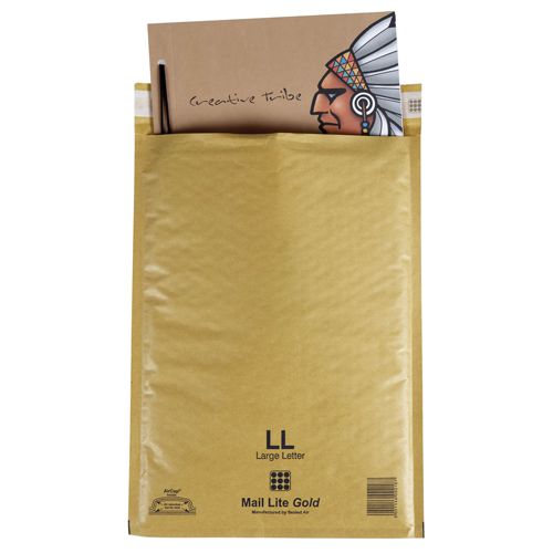 Mail Lite Gold D/1 Bubble Lined Postal Bag - Box of 100