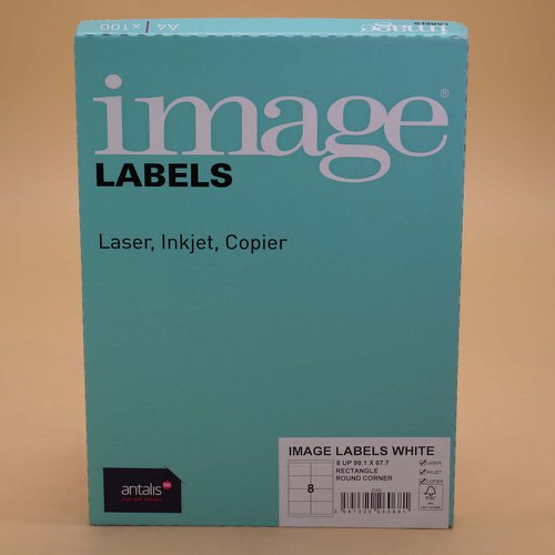 Image+A4+Multiprint+Permanent+Labels+FSC4+Rc99.1x67.7mm+8+Lab%2FSh+100Sh%2FPk