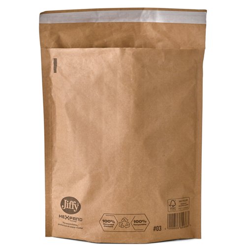 Paper-Padded Envelope Jiffy padded 290 x 315mm short side open Gold Box100 100% Recycled