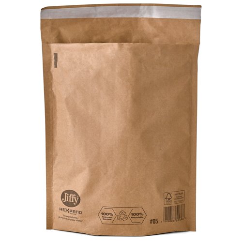 Paper-Padded Envelope Jiffy padded 455 x 515mm short side Open Gold Box100 100% Recycled
