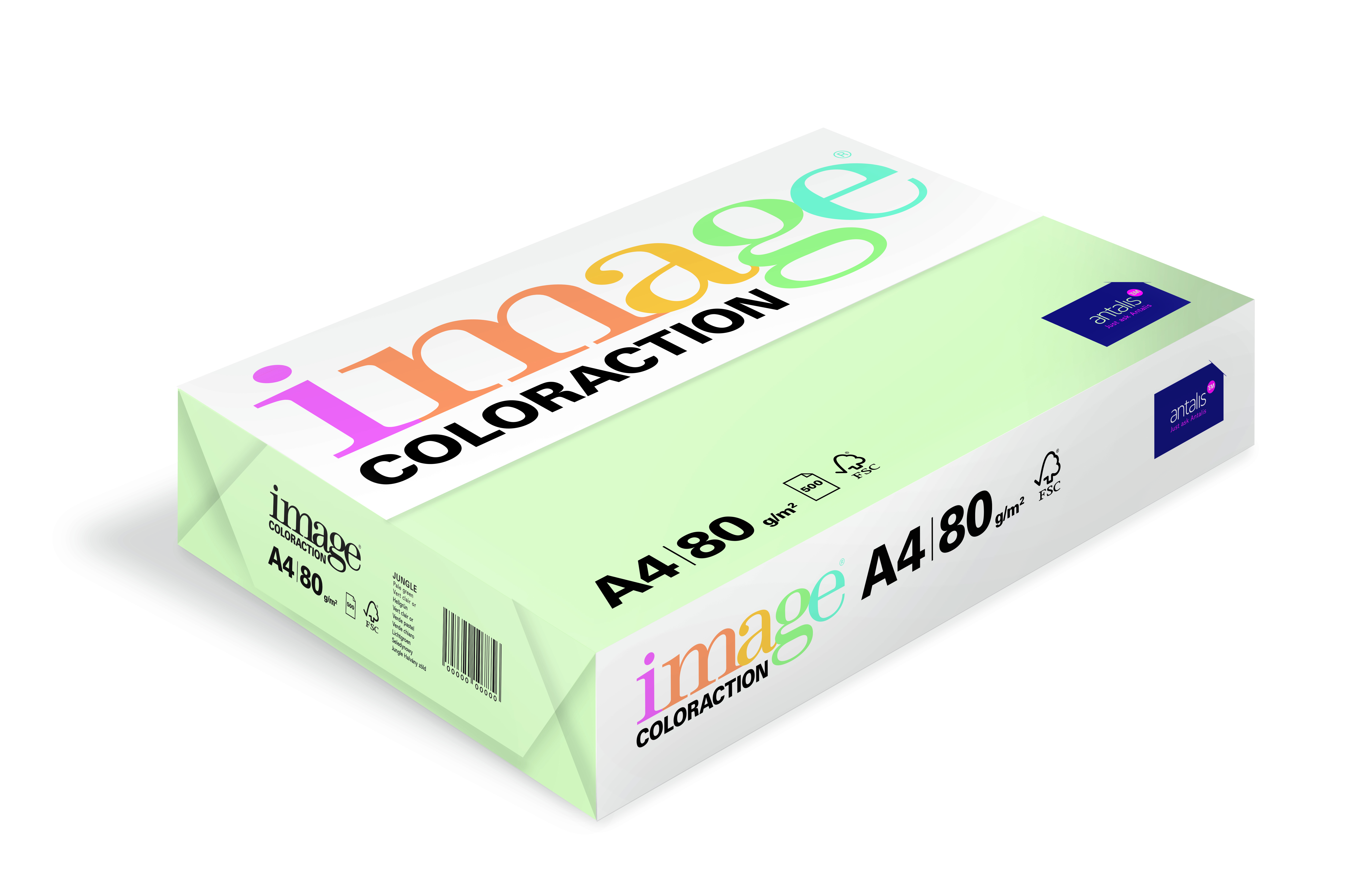 Pack of 500 Image Coloraction A4 80 gsm 89600 Printing Paper Pale Green Jungle