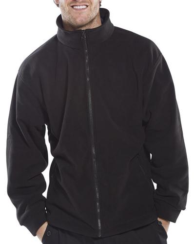 Poly-Cotton Workwear Fleece Jacket Black L  Fljbll