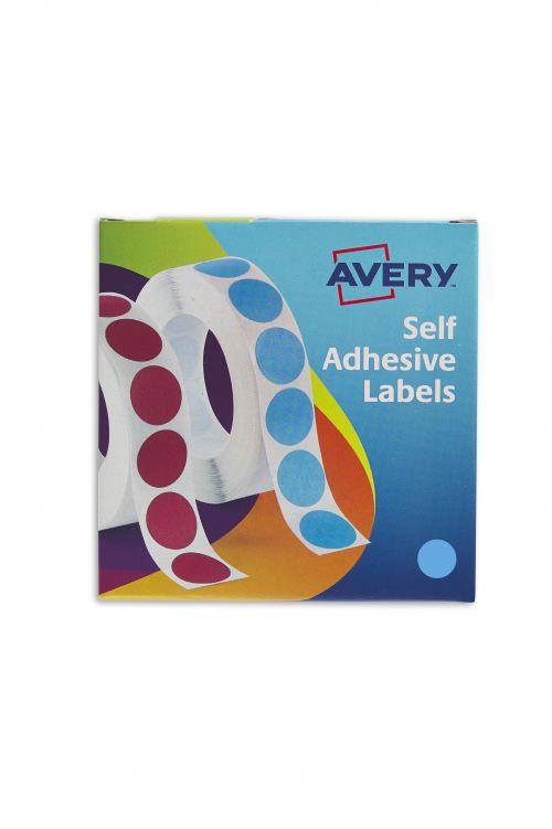 Avery Labels in Disp Round 19mm DIA Blu 24-509 (1120 Labels)