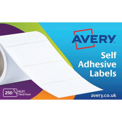 Avery+Address+Label+Roll+76x37mm+White+%28Pack+250+Labels%29+AL01