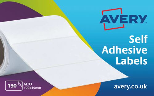 Avery Address Labels Typewriter Roll 102x49mm White Ref AL03 [190 Labels]