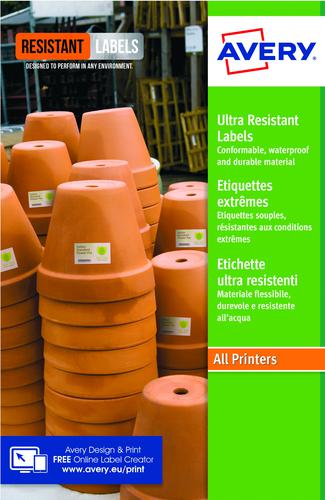 Filing / Media / Retail Avery Ultra Resistant Labels 74 x 105 mm Permanent 8 Labels Per Sheet 160 Labels Per Pack B3427-20