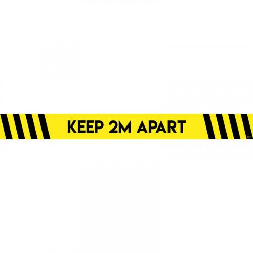 Advice Avery Covid19 Self-Adhesive Floor Sticker Social Distancing 1000x140mm Yellow/Black (Pack 2)