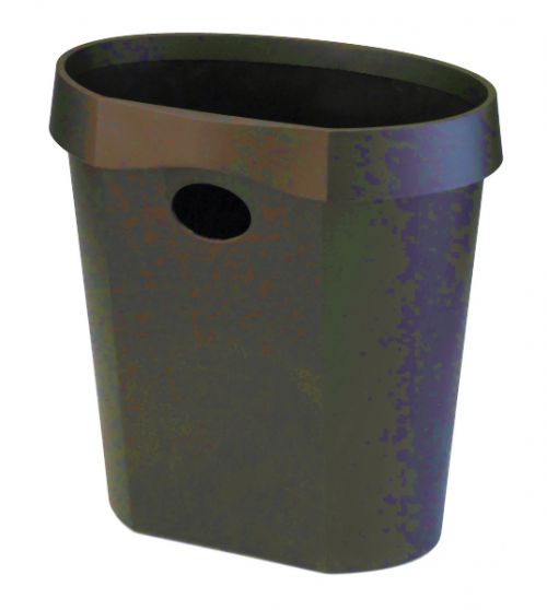 Avery+DR500+Waste+Bin+with+Rim+Flat+Back+18+Litres+350x250x340mm+Black+Ref+DR500BLK