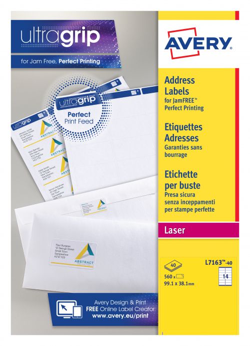 Avery+QuickPEEL+Laser+Labels+99.1x38.1mm+White+%28Pack+40%29+L7163-40