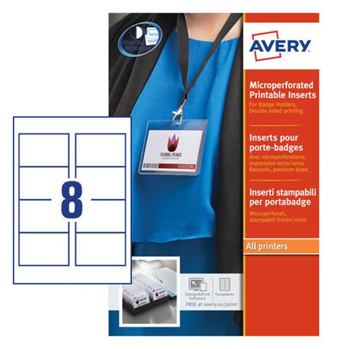 Avery+Name+Badge+Insert+86x55mm+160gsm+White+%28Pack+200%29+L7418-25