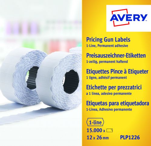 Avery+Labels+for+Labelling+Gun+1-Line+Permanent+White+12x26mm+1500+Per+Roll+Ref+PLP1226+%5BPack+10%5D
