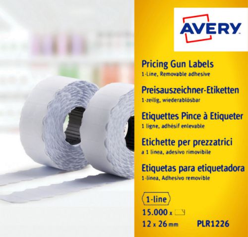 Avery+Labels+for+Labelling+Gun+1-Line+Removable+White+12x26mm+1500+per+Roll+Ref+PLR1226+%5BPack+10%5D