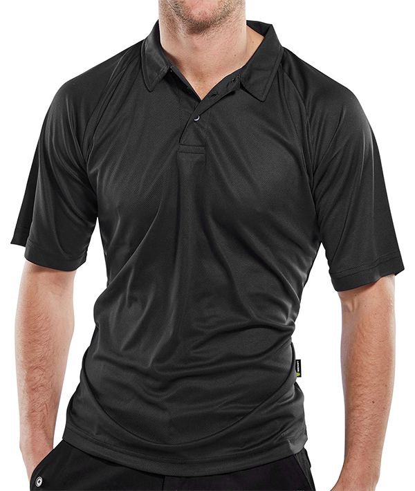 BEESWIFT B-COOL WICKING POLO SHIRT BLACK
