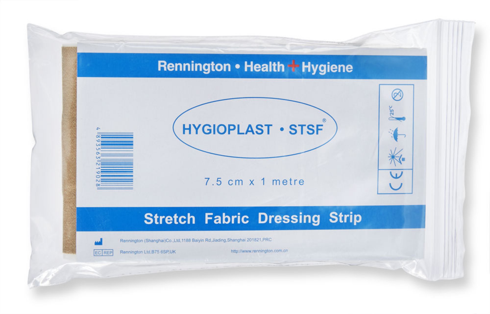 HYGIO DRESSING STRIP FABRIC 7.5CM X 1M P