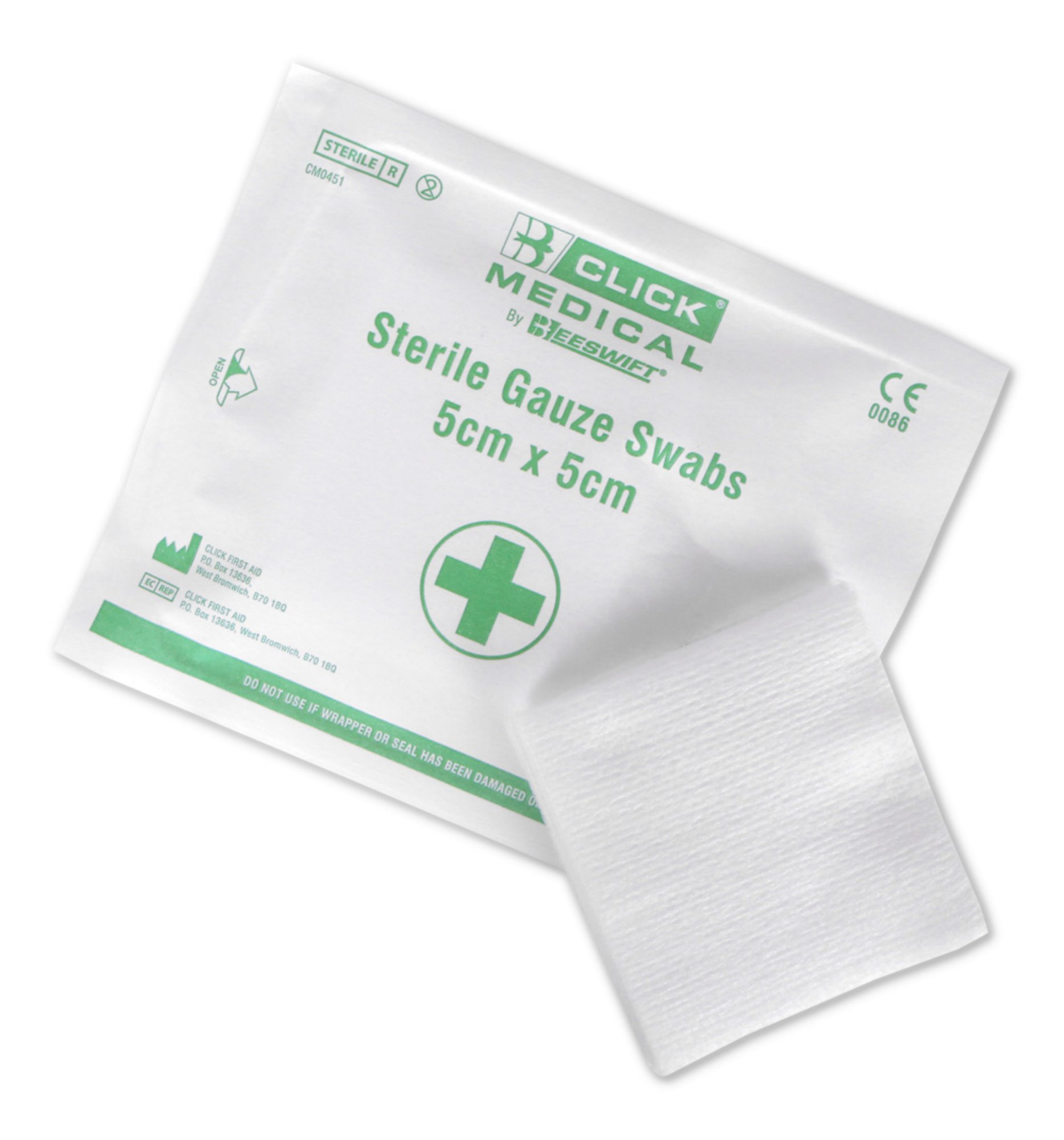 CLICK MEDICAL STERILE GAUZE SWABS 5X5 CM