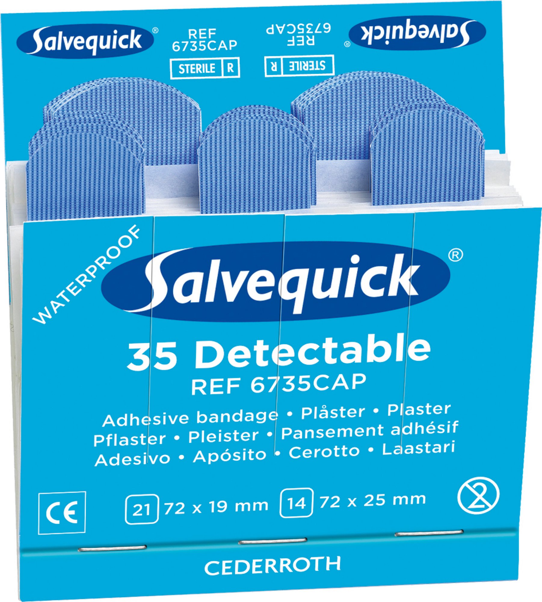 SALVEQUICK DETECTABLE PLASTERS REFILL 6X