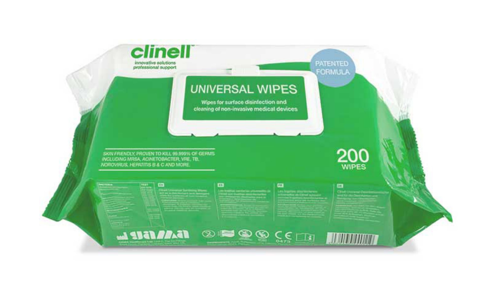 CLINELL UNIVERSAL WIPES PACK 200 (BOX OF
