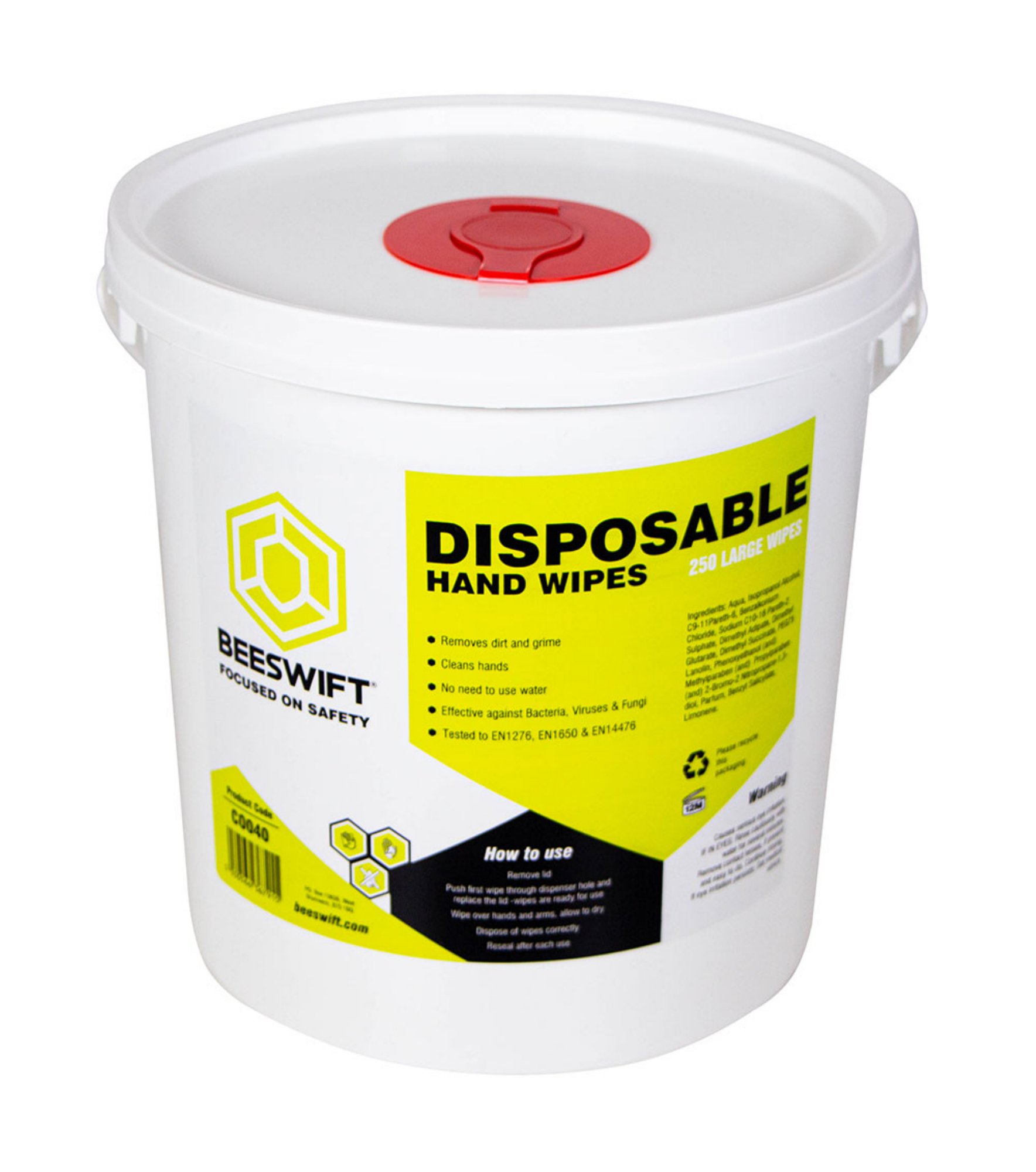 BEESWIFT DISPOSABLE HAND WIPE TUB (250 S