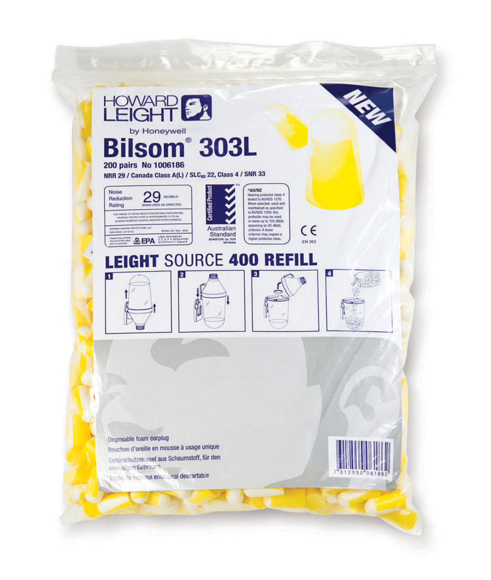 HOWARD LEIGHT 303L BILSOM FOAMPLUG (PAC