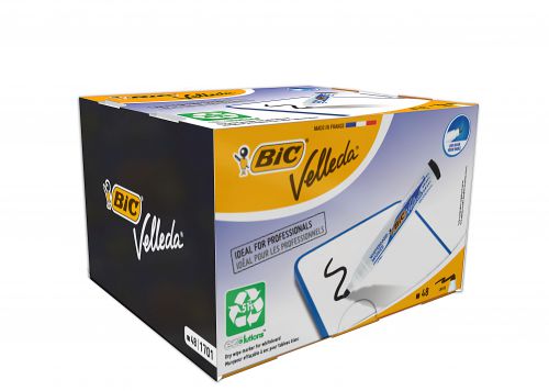 Bic Velleda Drywipe Marker 1701 Black PK48