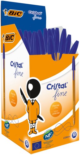 Bic+Orange+Ballpoint+Pen+0.8mm+Tip+0.30mm+Line+Blue+%28Pack+50%29+-+872730