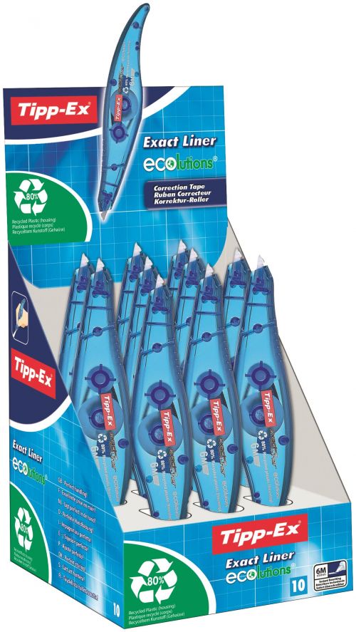 Tipp-Ex+Ecolutions+Exact+Liner+Correction+Tape+Roller+5mmx6m+White+%28Pack+10%29+-+8104755