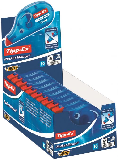 Tipp-Ex Pocket Mouse Correction Tape Roller Disposable 4.2mmx10m Ref 8207891 [Pack 10]