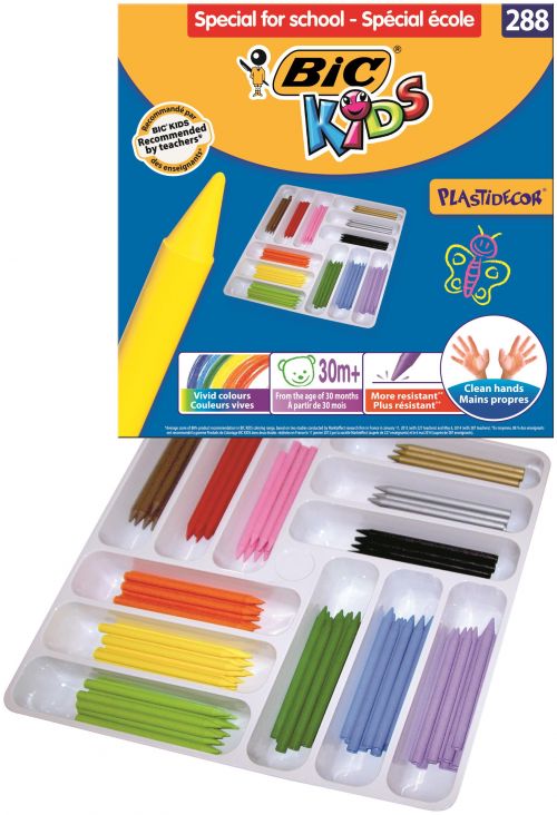 Bic Kids Plastidecor Crayons Assorted (Pack of 288) 887835