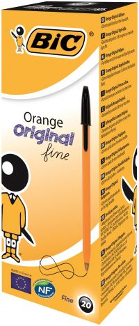 Bic Orange Fine Ballpoint Pen Black (Pack of 20) 1199110114
