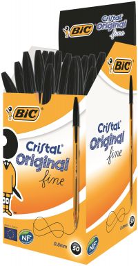 Bic Cristal Fine Ballpoint Pen Black (Pack of 50) 872731