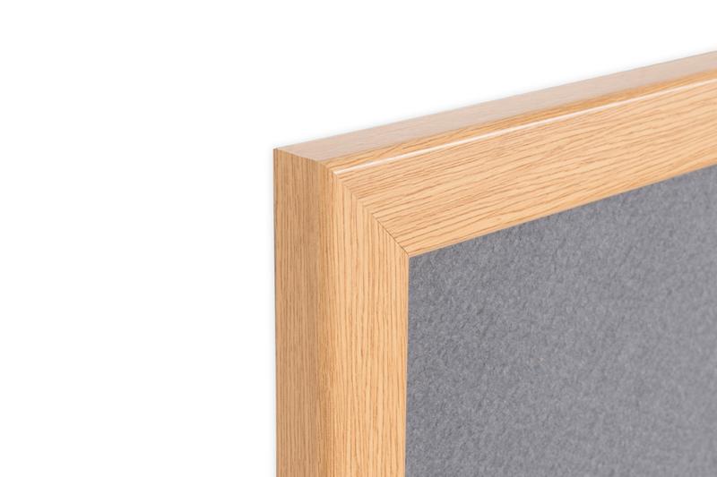 Bi-Office Earth-It Grey Felt Noticeboard Oak Wood Frame 1800x1200mm