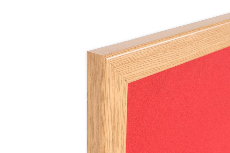 Bi-Office Earth-It Red Felt Noticeboard Oak Wood Frame 1800x1200mm