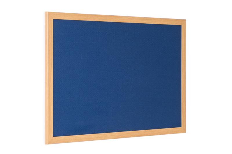 Bi-Office Earth-It Blue Felt Noticeboard Oak Wood Frame 2400x1200mm