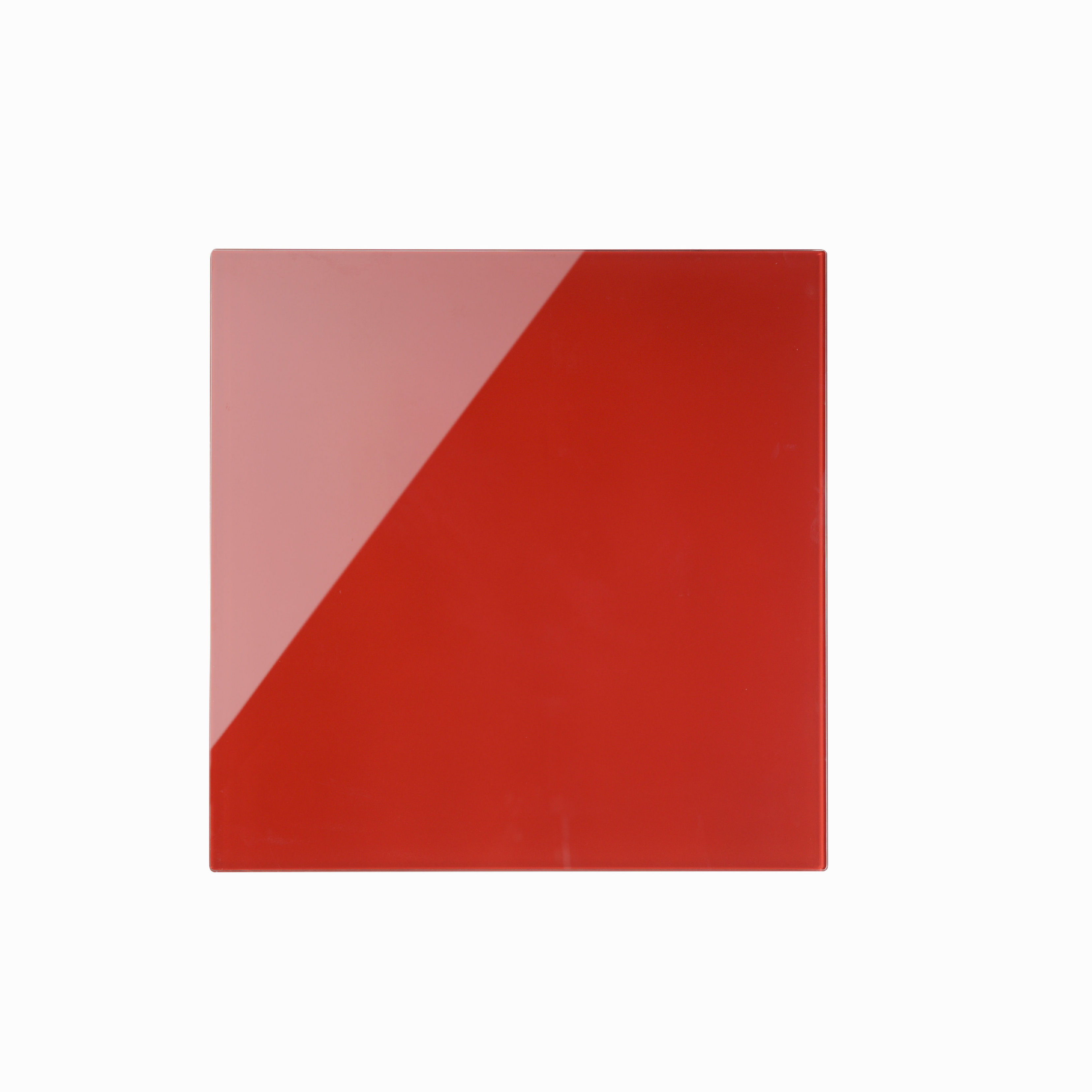 Magnetic Bi-Office Magnetic Glass Whiteboard Memo Tile 480x480mm Red