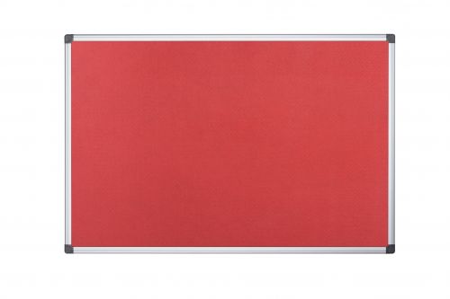 Bi-Office Maya Red Felt Noticeboard Aluminium Frame 1200x900mm