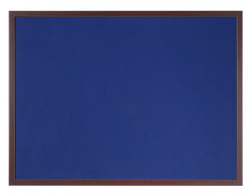 Felt Bi-Office Earth-It Blue Felt Noticeboard Cherry Wood Frame 1200x900mm