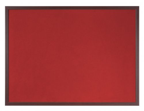 Bi-Office Earth-It Red Felt Noticeboard Cherry Wood Frame 1200x900mm