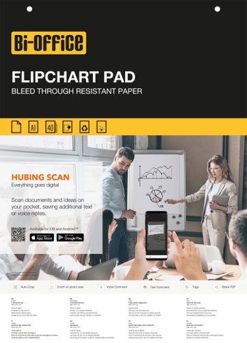 Pads Bi-Office Flipchart Pad Plain A1 40 Sheets (Pack 5)