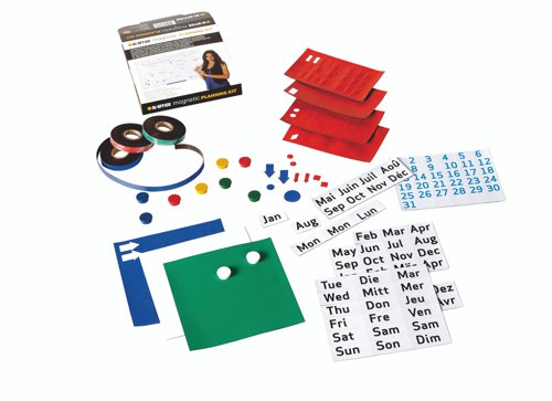 Planner Accessories Bi-Office Magnetic Planning Kit For Use on Metal Surfaces and Magnetic Whiteboards KT1717