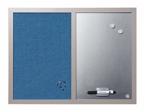 Bi-Office+Combination+Board+Blue+Bells+Fabric%2FMagnetic+Whiteboard+Aluminium+Frame+600x450mm+-+MX04429608