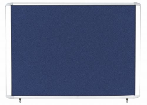 Bi-Office Outdoor Blue Felt Lockable Noticeboard Display Case 8 x A4 978x670mm
