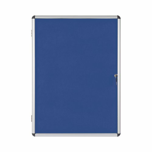 Bi-Office Enclore Blue Felt Lockable Noticeboard Display Case 9 x A4 720x981mm