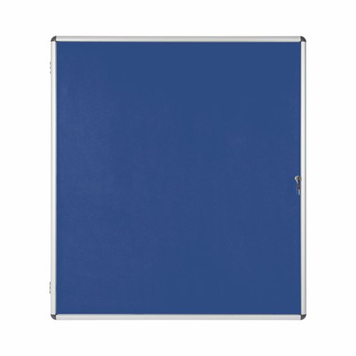 Bi-Office Enclore Blue Felt Lockable Noticeboard Display Case 20 x A4 1160x1288mm