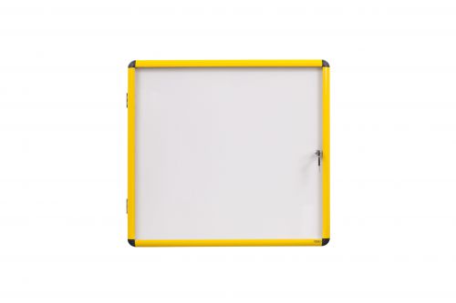 Bi-Office+Ultrabite+Magnetic+Lockable+Whiteboard+Display+Case+Yellow+Aluminium+Frame+16+x+A4+940x1288mm+-+VT9501601511