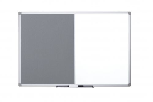 Bi-Office Maya Combination Board Grey Felt/Non Magnetic Whiteboard Aluminium Frame 900x600mm
