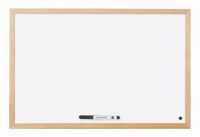 Bi-Office Non Magnetic Melamine Whiteboard Pine Wood Frame 600x400mm - MP03001010